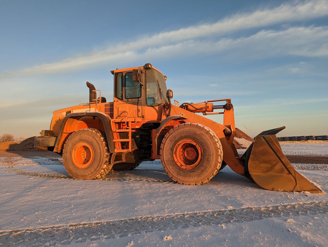 Heavy equipment on snow during an Ontario winter